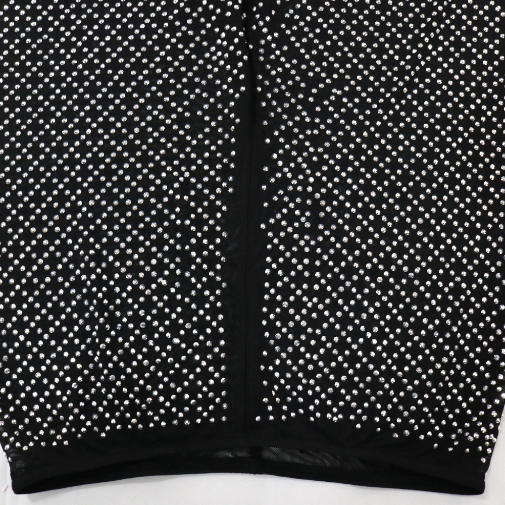 Rhinestones Mesh 2 pieces set outfit new strech material. Apricot color. - Picture 7 of 8